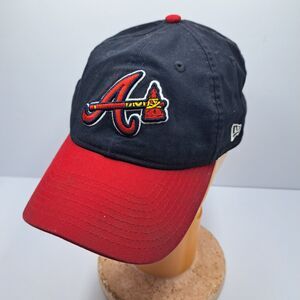 Atlanta Braves New Era Adjustable Hat Navy Red A Logo Snapback MLB